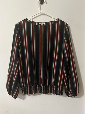 Como Blu Women’s Striped Long Sleeve Blouse